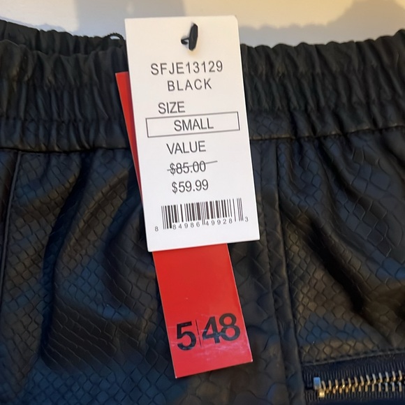 NWT black faux leather shorts - Picture 2 of 4